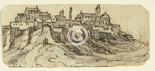 View of Hill Town with Cathedral, n.d. Creator: Unknown.