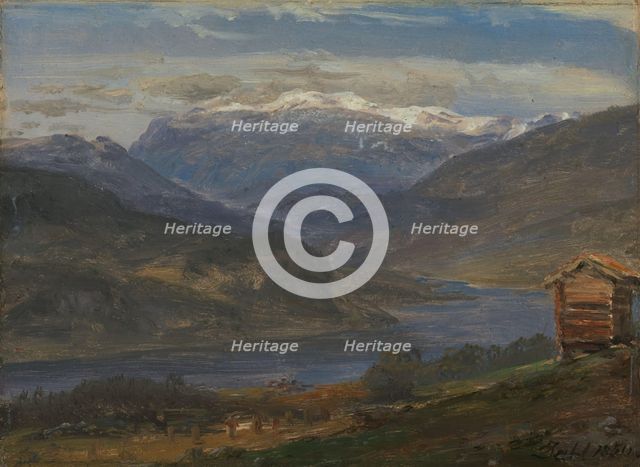 View of Hjelle in Valdres, 1850. Creator: Johan Christian Dahl.