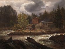 View of Honefossen, 1847. Creator: Johan Christian Dahl