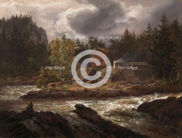 View of Honefossen, 1847. Creator: Johan Christian Dahl.