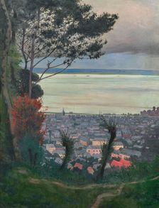 View of Honfleur in the evening, 1912. Creator: Vallotton, Felix Edouard (1865-1925)