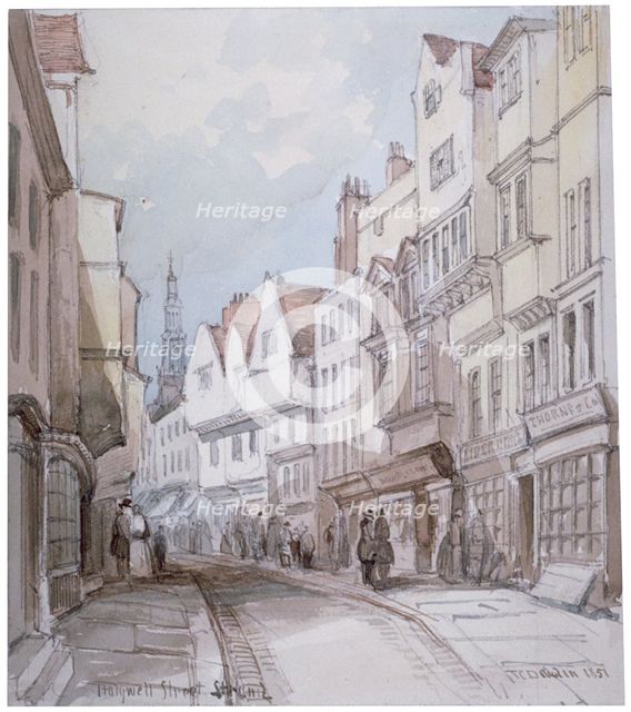 View of Holywell Street, Westminster, London, 1851.                                            Artist: Thomas Colman Dibdin