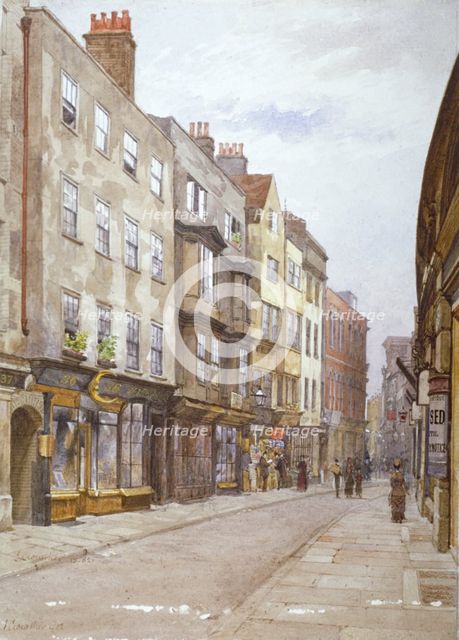 View of Hollywell Street looking west, Westminster, London, 1882. Artist: John Crowther