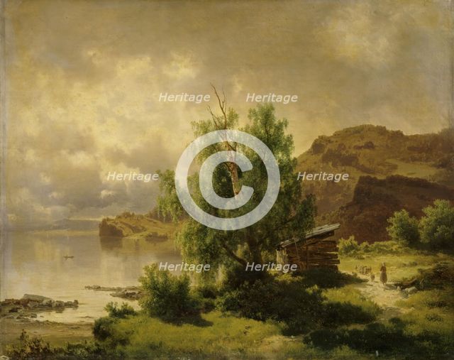 View of Holsfjorden, Ringerike, 1856. Creator: Joachim Frich.