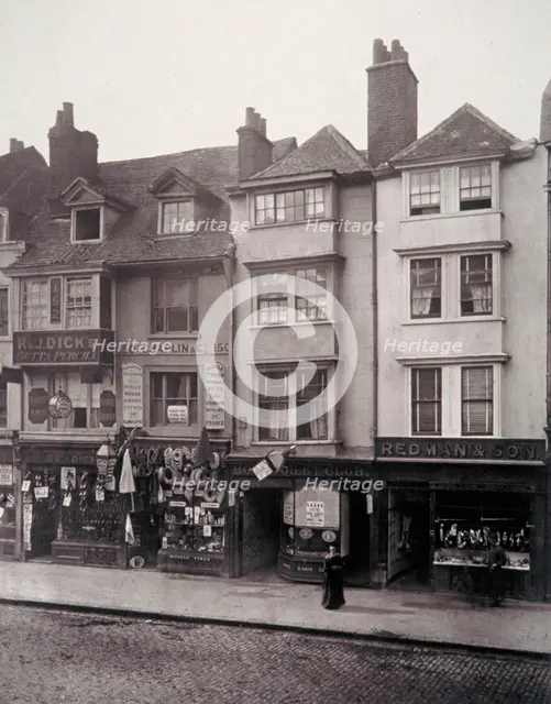View of houses and shop fronts in Borough High Street, Southwark, London, 1881. Artist: Henry Dixon