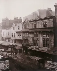 View of houses and shops in Aldersgate Street, 1879. Artist: Henry Dixon