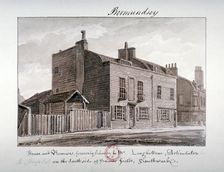 View of houses on the south side of Snowsfields, Bermondsey, London, 1828. Artist: John Chessell Buckler