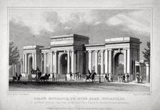 View of Hyde Park Corner, London, 1828. Artist: W Wallis