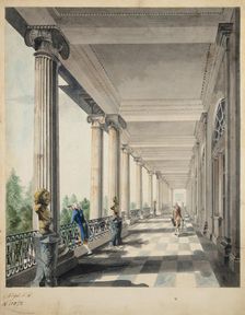 View of Ionic Gallery and the Agate Pavilion in Tsarskoye Selo