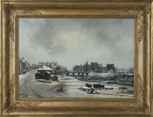 View of ile Louviers ; in snow, 1830. Creator: Antoine Perrot