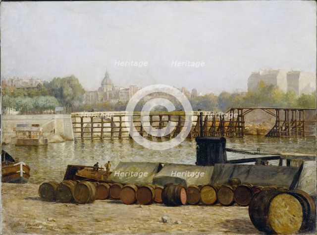 View of Ile Saint-Louis pier, in the morning, 1901. Creator: Edouard Zawiski.