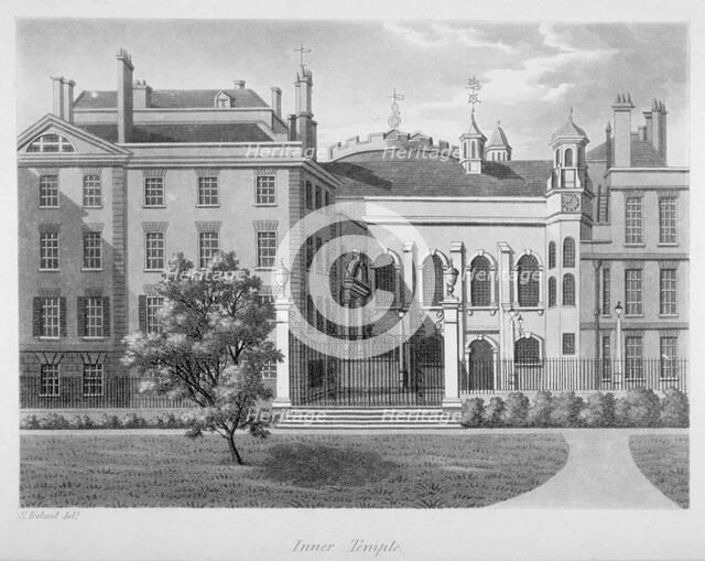 View of Inner Temple, City of London, 1800.                                                    Artist: Anon