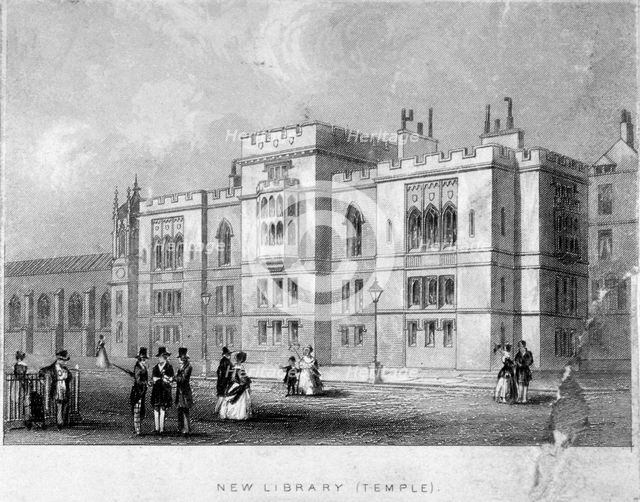 View of Inner Temple Library, City of London, 1847.                                                  Artist: Anon