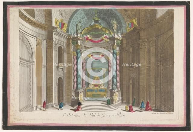 View of interior of Church Val-de-Grâce in Paris, 1745-1775. Creator: Anon.