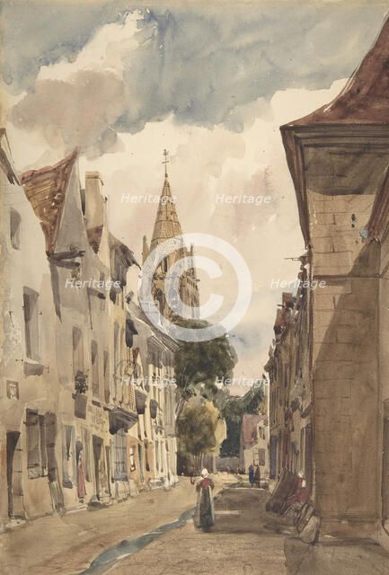 View of Issy (A Street in Issy-les-Moulineaux, Seine), 1820-74. Creator: Thomas Shotter Boys.