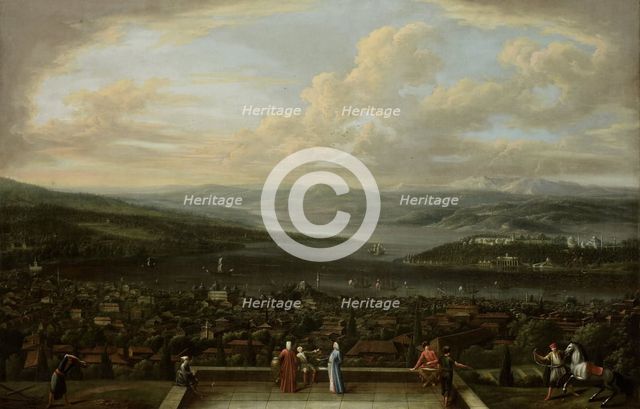 View of Istanbul from the Dutch Embassy at Pera, c.1720-c.1737. Creator: Jean Baptiste Vanmour.