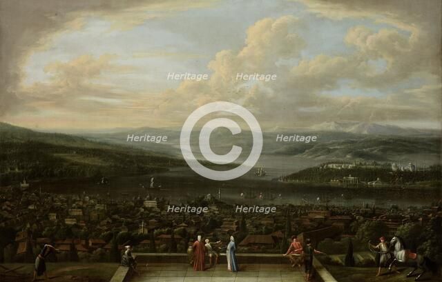 View of Istanbul from the Dutch Embassy at Pera, c.1720-c.1737. Creator: Jean Baptiste Vanmour.