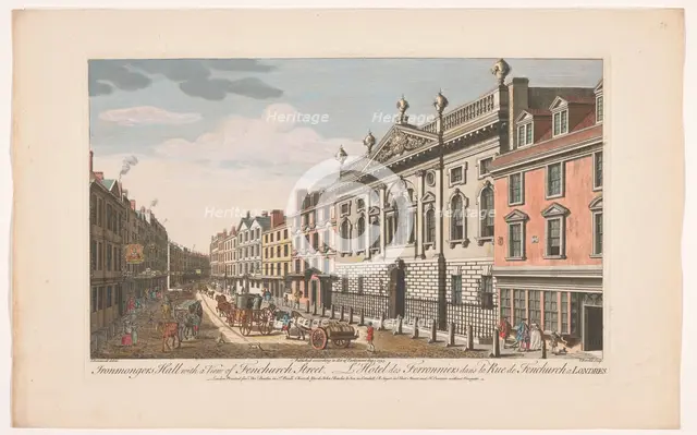 View of Ironmongers' Hall on Fenchurch Street in London
, 1753. Creator: Thomas Bowles.