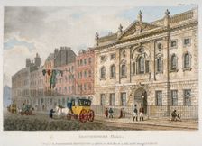 View of Ironmongers Hall and people and a coach in Fenchurch Street, City of London, 1811. Artist: Anon