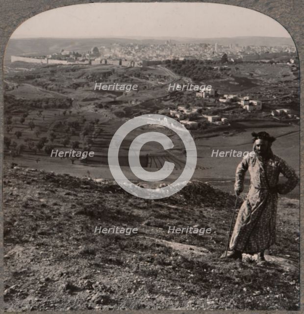'View of Jerusalem from Mount Scopus', c1900. Artist: Unknown.
