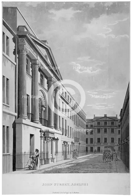 View of John Adam Street, Westminster, London, 1795.                                             Artist: Anon