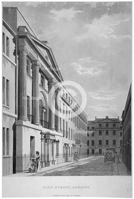 View of John Adam Street, Westminster, London, 1795.                                             Artist: Anon