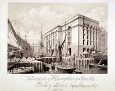 View of John Humphrey's Dock and Hay's Wharf, Tooley Street, Bermondsey, London, 1857. Artist: Anon