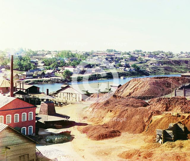View of Kamenskii Cast Iron Smelting Factory [Kamensk-Uralskii], 1910. Creator: Sergey Mikhaylovich Prokudin-Gorsky.