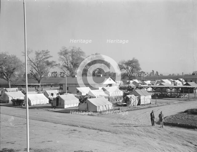 View of Kern migrant camp showing one of three sanitary units, California, 1936. Creator: Dorothea Lange.