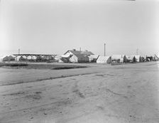 View of Kern migrant camp...sanitary units, CA, 1936. Creator: Dorothea Lange