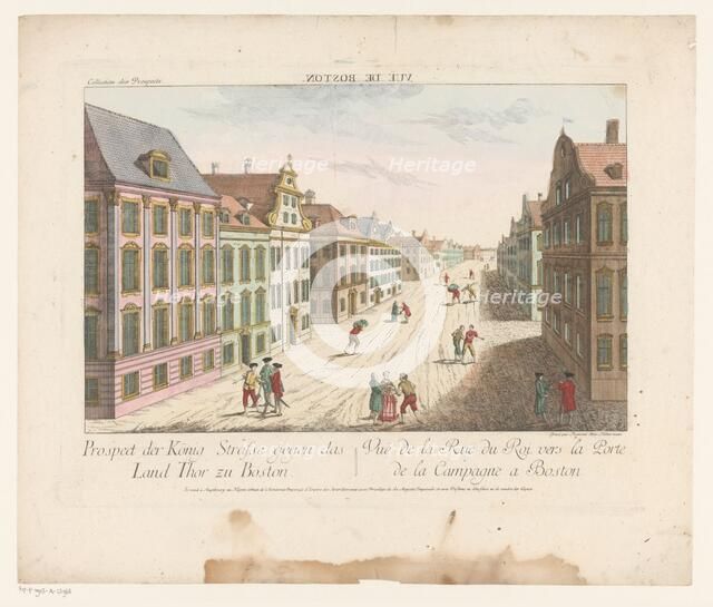 View of King Street in Boston, 1755-1779. Creator: Franz Xavier Habermann.