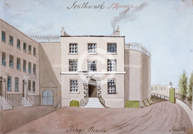View of King's Bench Prison in St George's Fields, Southwark, London, c1820. Artist: Smith