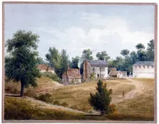 View of Kilbourn Wells spa, Belsize Road, Hampstead, London, c1850. Artist: Anon