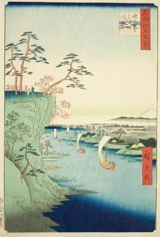 View of Konodai and the Tone River (Konodai Tonegawa fukei), from the series "One Hundred..., 1856. Creator: Ando Hiroshige