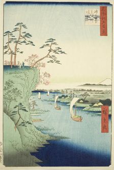 View of Konodai and the Tone River (Konodai Tonegawa fukei), from the series "One Hundred..., 1856. Creator: Ando Hiroshige
