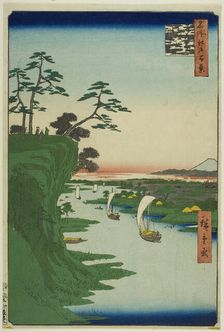 View of Konodai and the Tone River (Konodai Tonegawa fukei), from the series "One Hundred..., 1856. Creator: Ando Hiroshige