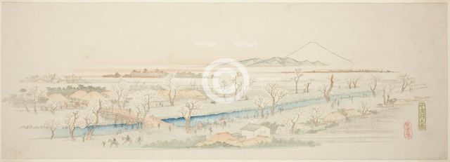 View of Koganei (Koganei no kei), from an untitled series of famous views of the Edo..., c.1839/40. Creator: Ando Hiroshige.