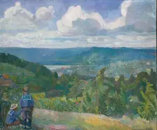 View of Kristianiadalen, 1910. Creator: Oluf Wold-Torne