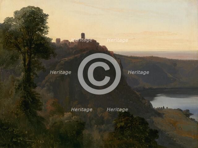 View of Lake Nemi, 1843. Creator: Jules Coignet.