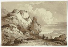 View of Lake with Cliffs in Foreground, n.d. Creator: James Robertson