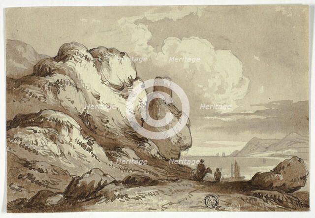 View of Lake with Cliffs in Foreground, n.d. Creator: James Robertson.