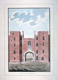 View of Lincoln's Inn Gateway, Holborn, London, c1800. Artist: Anon