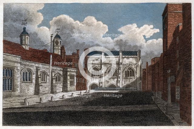 View of Lincoln's Inn Hall and Chapel, London, 1811. Artist: Pals
