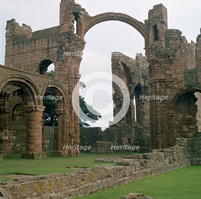 View of Lindisfarne priory, 7th century. Artist: Unknown