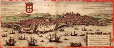 View of Lisbon and Tagus River (From: Civitates Orbis Terrarum), 1572. Artist: Hogenberg, Frans (1535-1590)