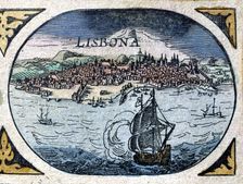 View of Lisbon and the Tagus River, engraving in Le Theatre du Monde or Nouvel Atlas , 1645