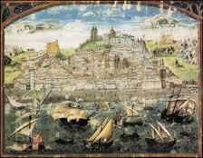 View of Lisbon. Miniature from Crónica de Dom Afonso Henriques by Duarte Galvão, ca. 1505-1510