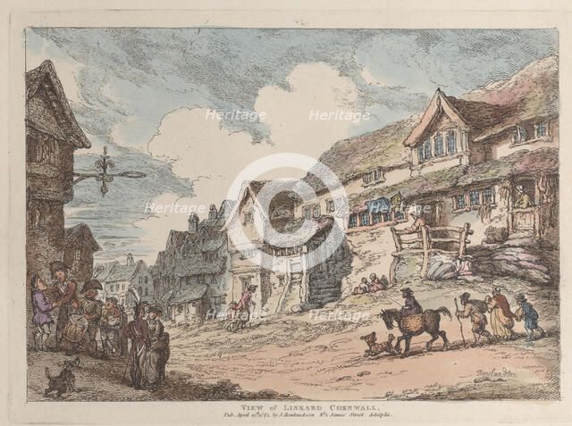 View of Liskard, Cornwall, from "Views in Cornwall", April 12, 1812., April 12, 1812. Creator: Thomas Rowlandson.