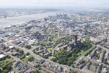 View of Liverpool from the Anglican Cathedral to the River Mersey, 2015. Creator: Historic England