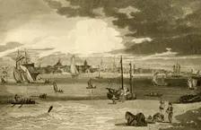 View of Liverpool, from the ferry, Lancashire 1808. Creator: William Angus
